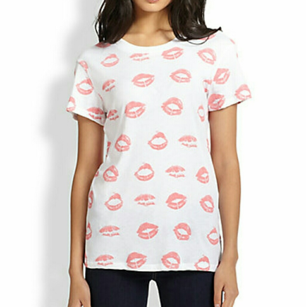Wildfox graphic tee pink lips